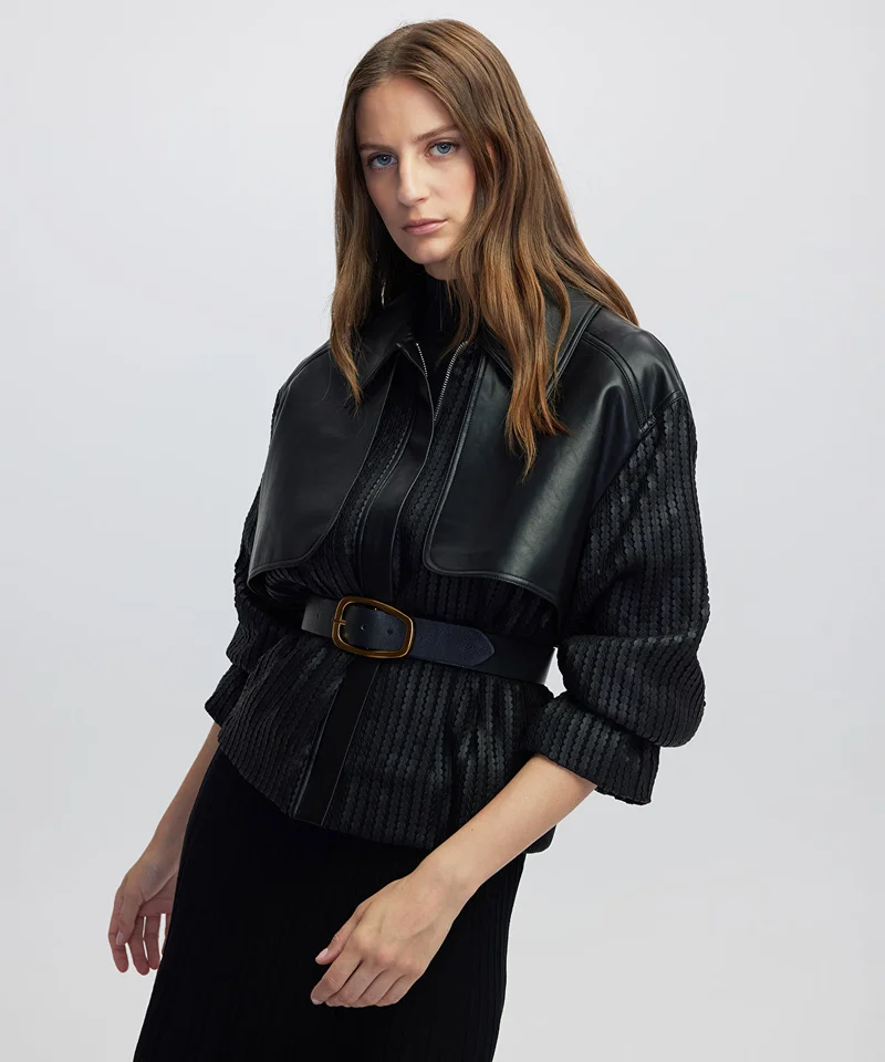 Ipekyol Contrast Textured Coat